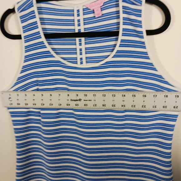 Lilly Pulitzer, Lyla Shift Dress Bay Blue Ottoman Stripe #16817 Sz XL Sleeveless - Picture 10 of 15